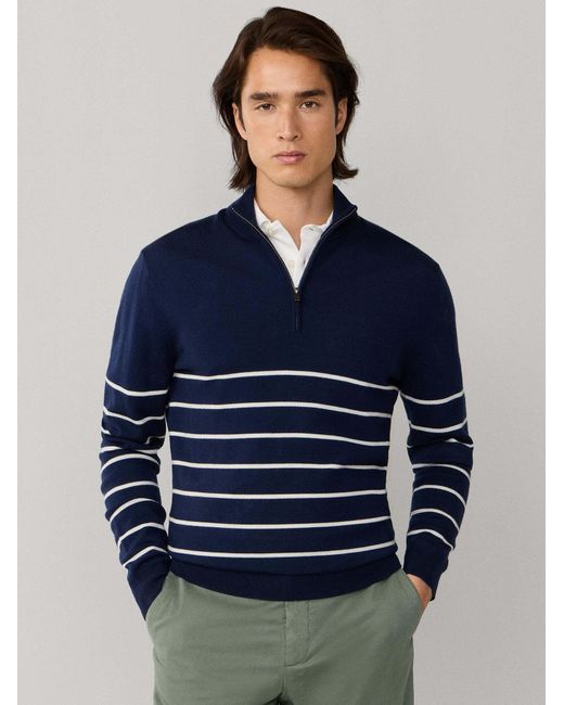 Hackett Pullover STRIPE HALF ZIP in Blue für Herren