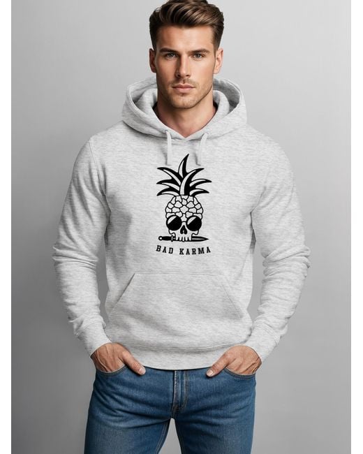 Neverless Sweatshirt Bad Karma Skull in Gray für Herren