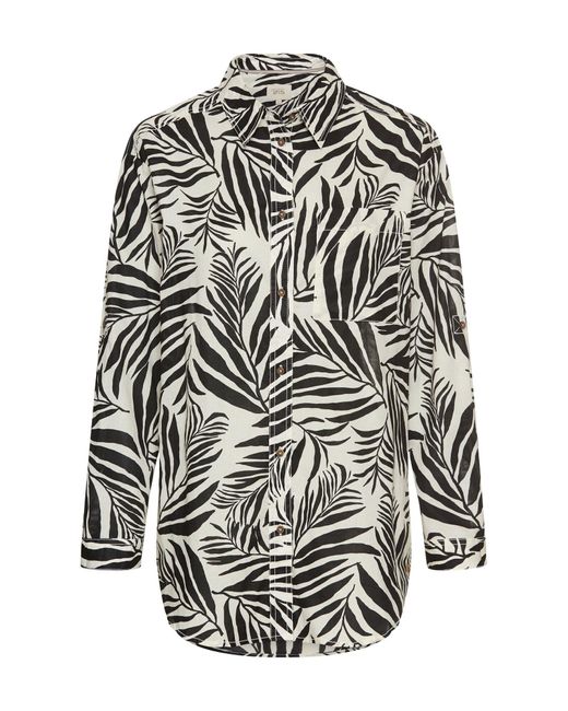 Camel Active Gray Hemdbluse Mit Blumenprint Aus Baumwolle