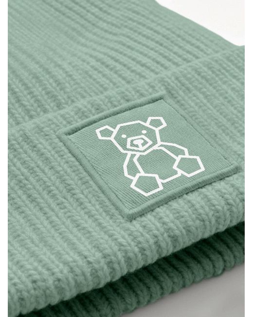 Neverless Mütze Teddy Polygon in Green für Herren