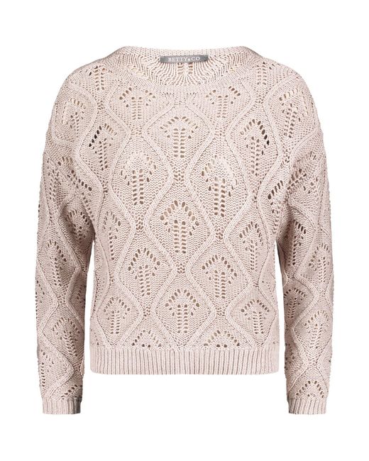 BETTY&CO Natural Pullover Mit Strickdetails