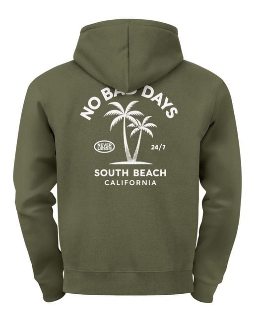 Neverless Sweatshirt No Bad Days in Green für Herren