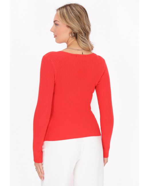 faina Red Pullover Comfortable