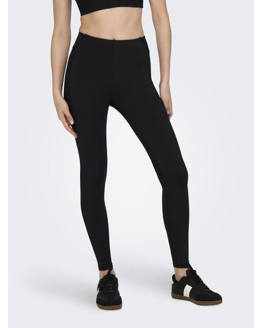 Only Play Black Sporthose Onpfirm-2 Hohe Taille Slim Fit Sportleggings Sportleggings