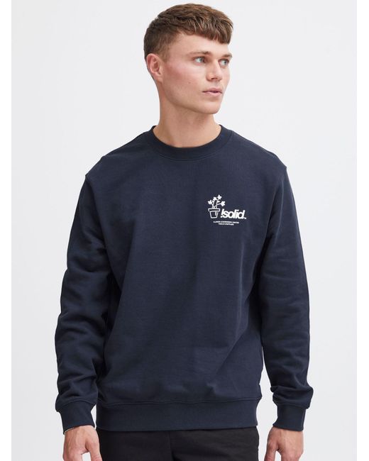 Solid Sweatshirt Imran in Blue für Herren