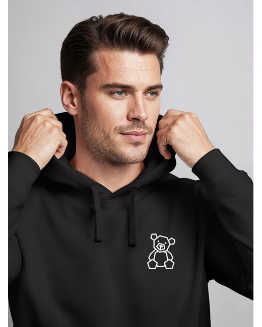 Neverless Sweatshirt Teddy Polygon in Black für Herren