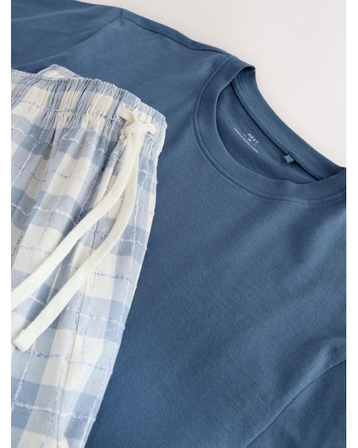 Next Pyjama Eid Check in Blue für Herren