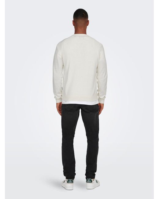 Only & Sons Pullover Onsrex in White für Herren