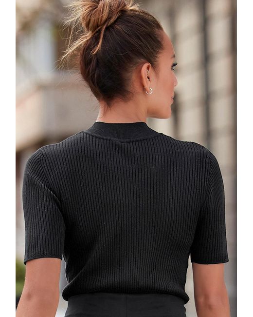 Lascana Black Kurzarmpullover