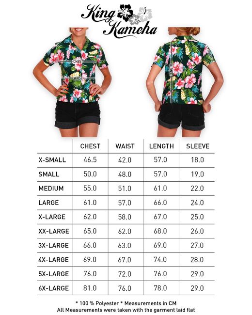 King Kameha Green Bluse Hibiscus New