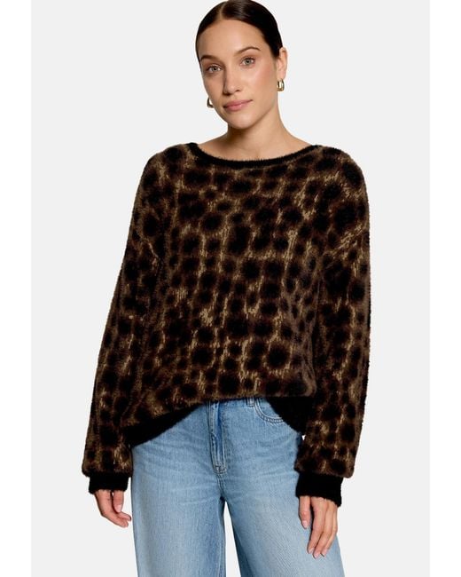 Zero Black Strickpullover Mit Jacquard