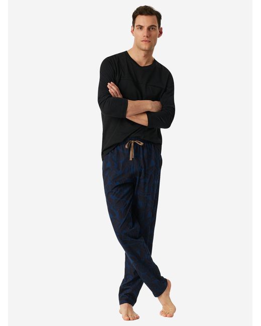 Schiesser Pyjamahose Mix Relax in Blue für Herren