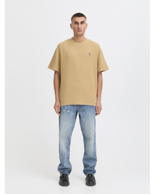Solid Rundhalsshirt Sdraul in White für Herren