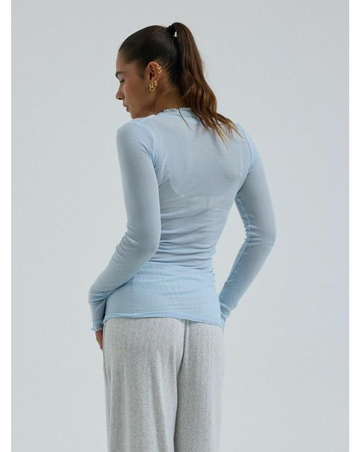 Seamless Basic Blue Top Cotton