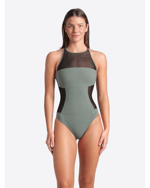 Arena Gray Badeanzug Mesh Panels Pro Back