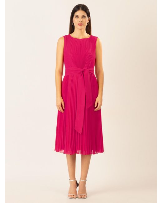 Apart Pink Midi-Plisseekleid