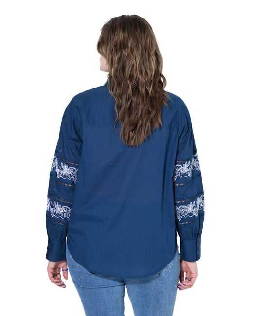 Studio Untold Blue Hemdbluse