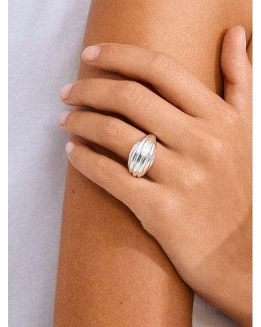 Pilgrim Ring Asle in White für Herren