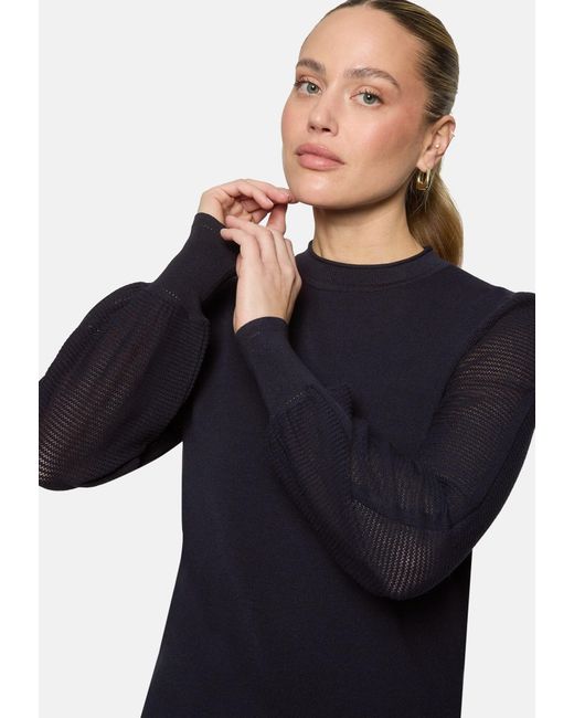 Zero Blue Pullover Mit Hohem Kragen