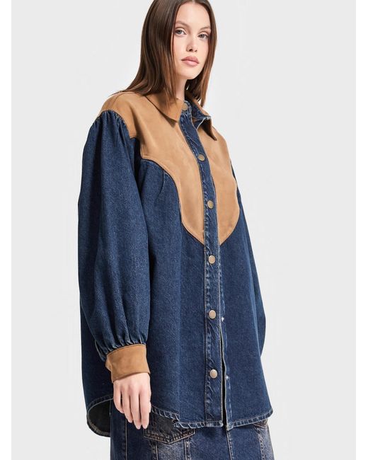 its basic Blue Its Basic Oversizeshirt Oversized Denim Shirt