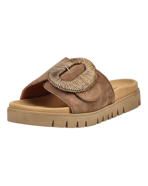 Gabor Brown Pantoletten Leder Pantolette