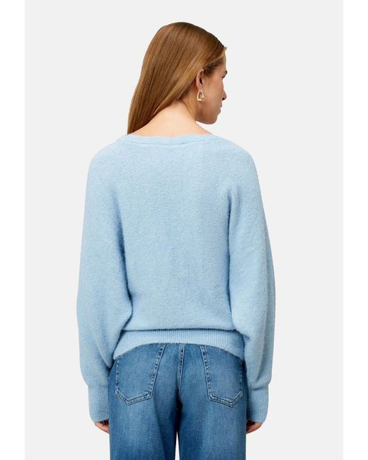 Zero Blue Strickpullover Mit U-Boot Ausschnitt