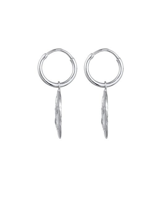 Elli Jewelry White Ohrringe Blume, Creole