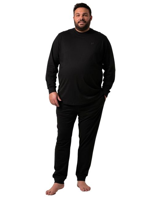 Men Plus Pyjama Lang in Black für Herren