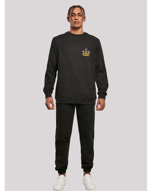F4NT4STIC Sweatshirt Looney Tunes Group Faux Pocket in Black für Herren