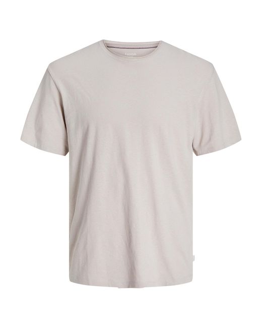Jack & Jones T-Shirt JJESUMMER LINEN TEE SS O-NECK LN in White für Herren