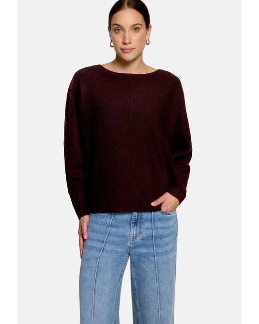 Zero Blue Strickpullover Mit Fledermausärmeln