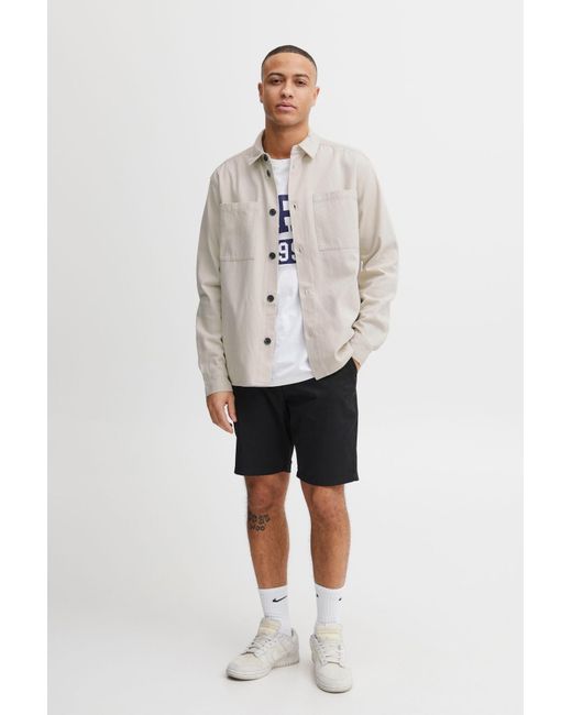 Solid Langarmhemd in Natural für Herren