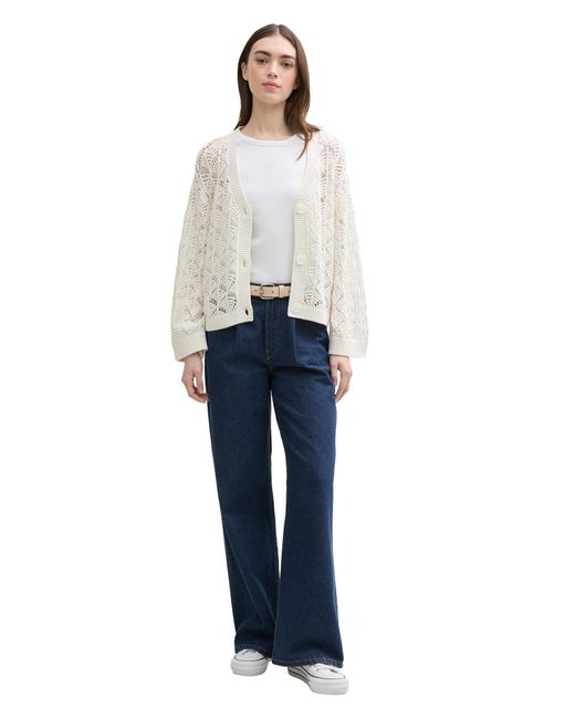 Tom Tailor White Strickjacke