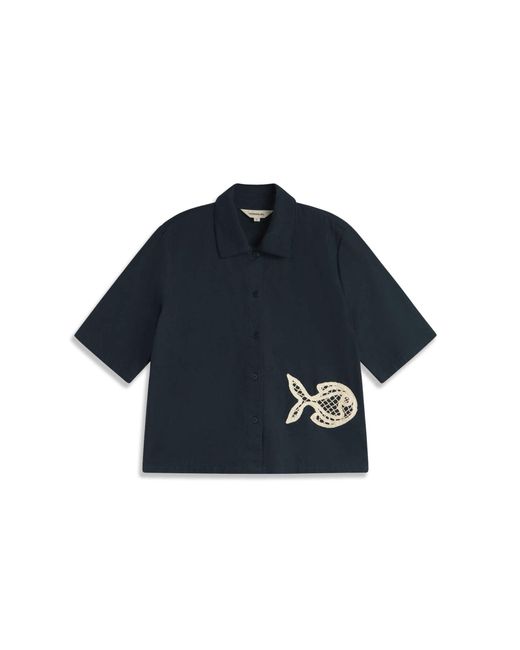 Thinking Mu Blue Bluse Ane