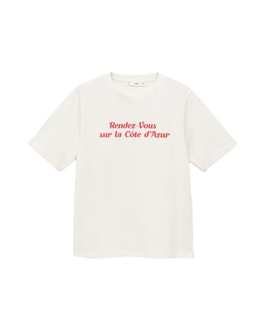 Mango White T-Shirt 'Rin'