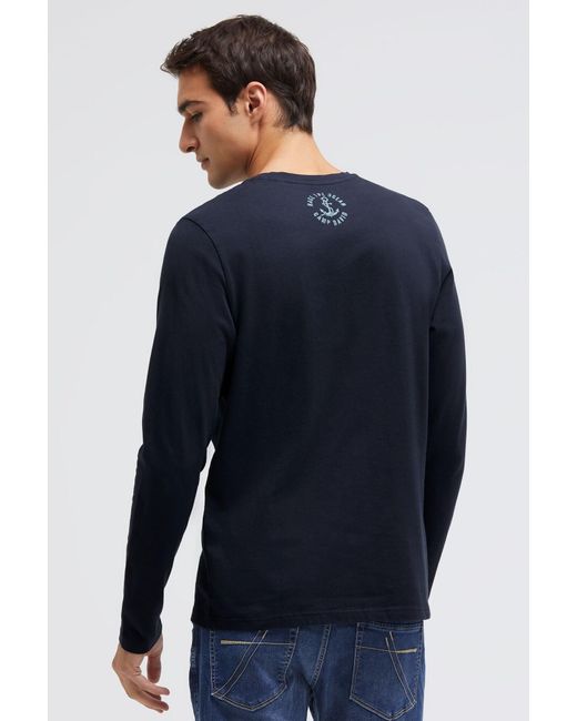 Camp David Longsleeve Mit Rubber Print Und Stickerei in Blue für Herren