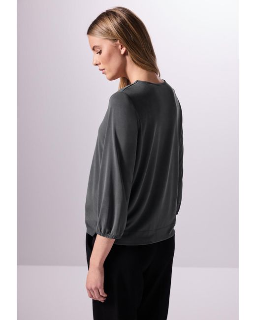 STREET ONE STUDIO Gray Jersey-Shirt Im Blusen-Look