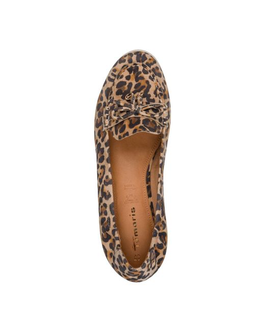 Tamaris Brown Aus Leder kein Absatz 1-24621-46 Slipper TOUCH-IT