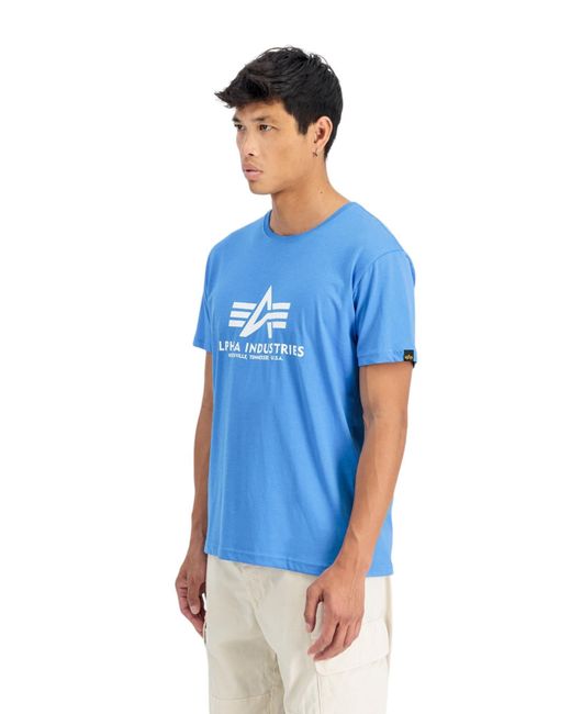 Alpha Industries Shirt Basic Logo in Blue für Herren
