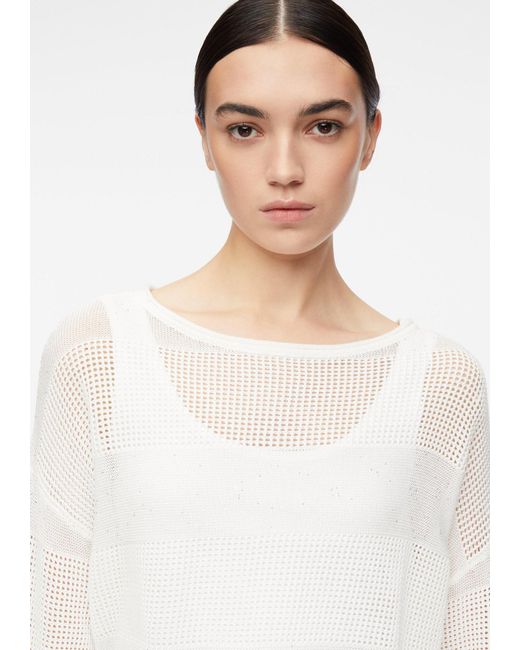 Comma, White Strickpullover