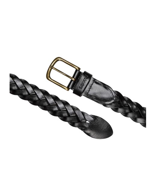Levi's Black Levis Leather Braid Belt
