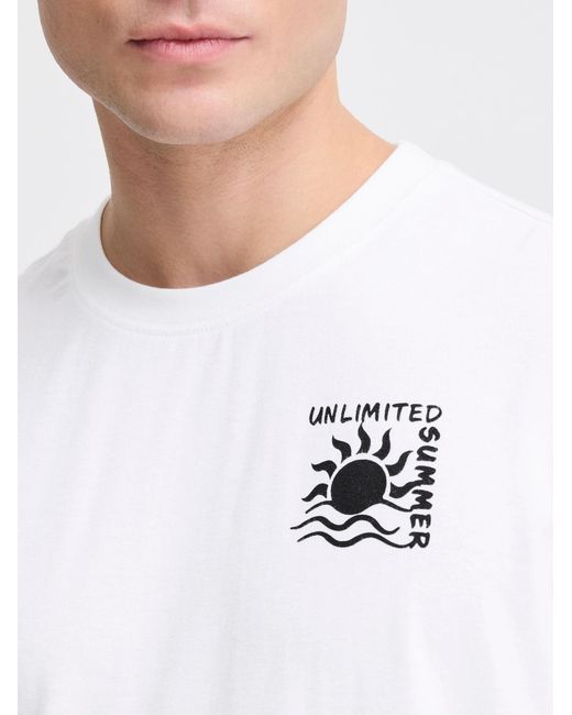 Solid Rundhalsshirt Sdolav in White für Herren
