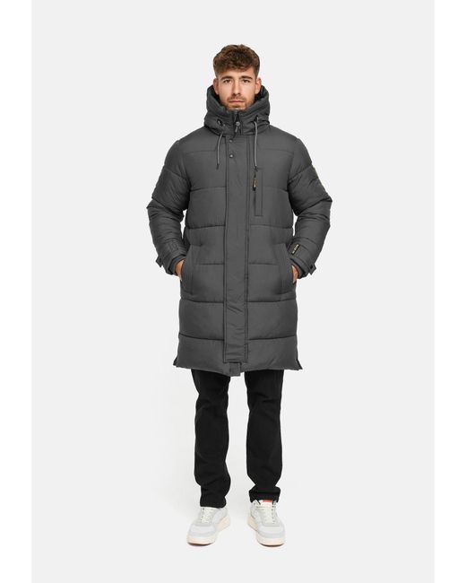 INDICODE Wintermantel Studs in Gray für Herren