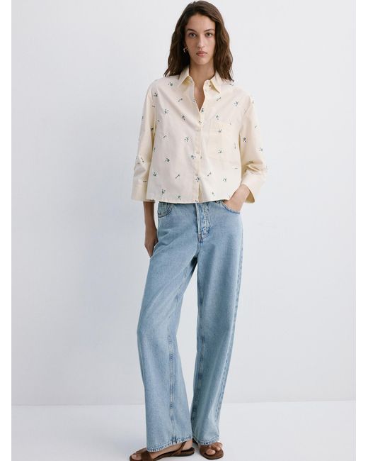 Mango White Bluse