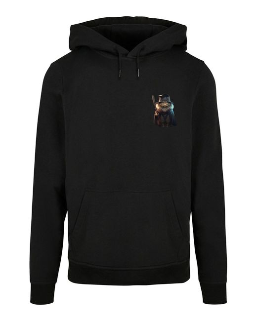 F4NT4STIC Sweatshirt Wizard Cat in Black für Herren