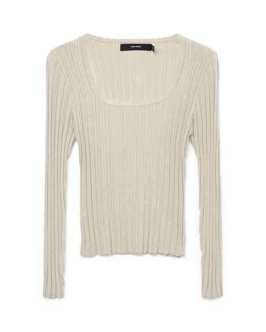 Vero Moda White Vmcecilie Ls U-Neck Pullover Ga Noos
