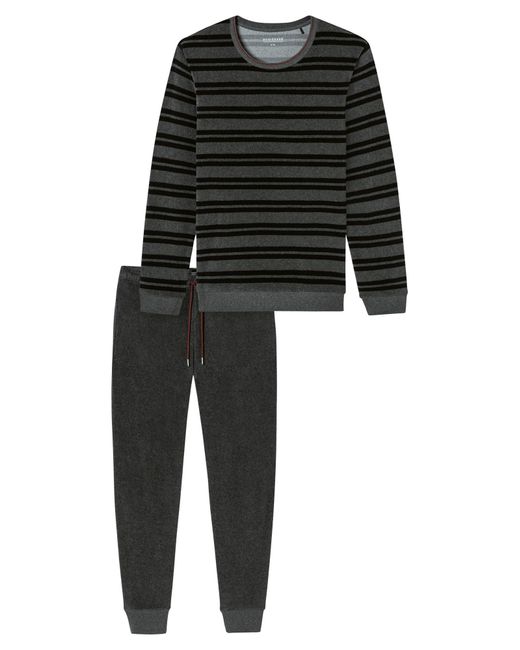 Schiesser Pyjama Casual Nightwear in Black für Herren