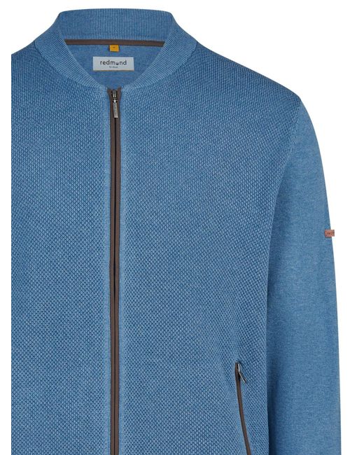 Redmond Strickjacke Basic in Blue für Herren