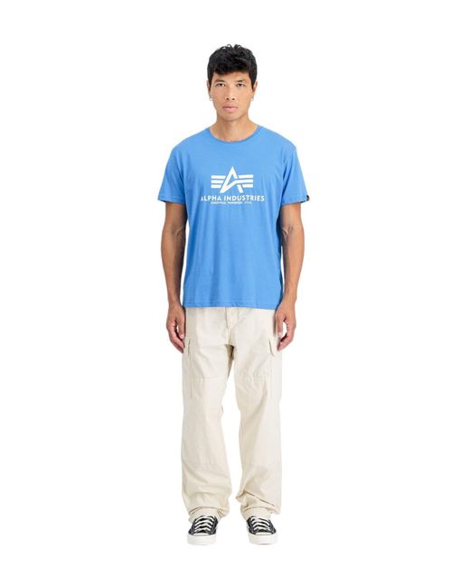 Alpha Industries Shirt Basic Logo in Blue für Herren