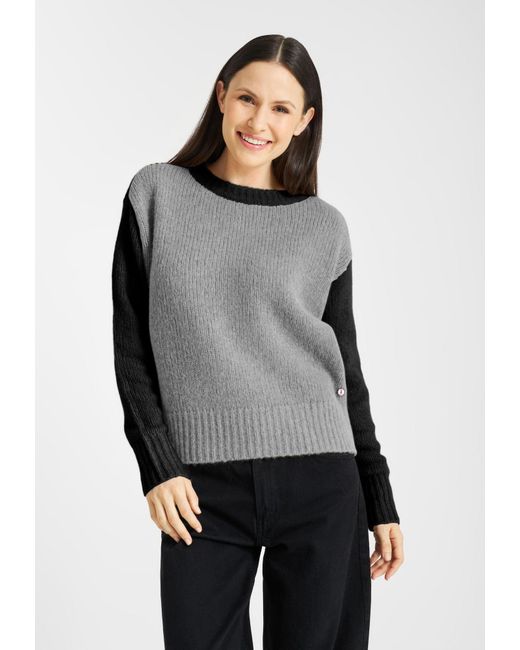 Frieda & Freddies Gray Strickpolopullover